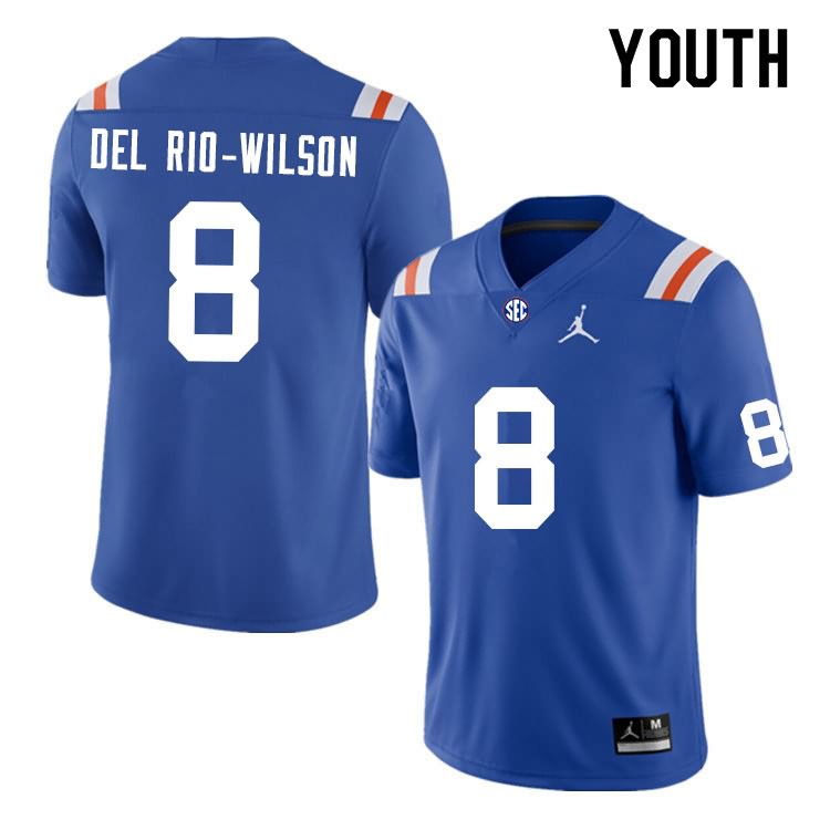 NCAA Florida Gators Carlos Del Rio-Wilson Youth #8 Nike Blue Throwback Stitched Authentic College Football Jersey RXY4164OJ